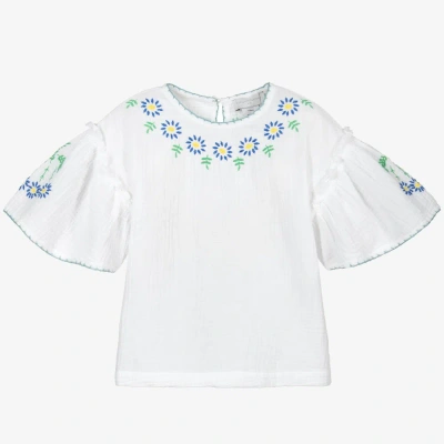 Stella Mccartney Babies'  Kids Girls White Embroidered Blouse