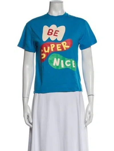 Pre-owned Stella Mccartney Kids' Graphic Print Shirt W/tags In Blue