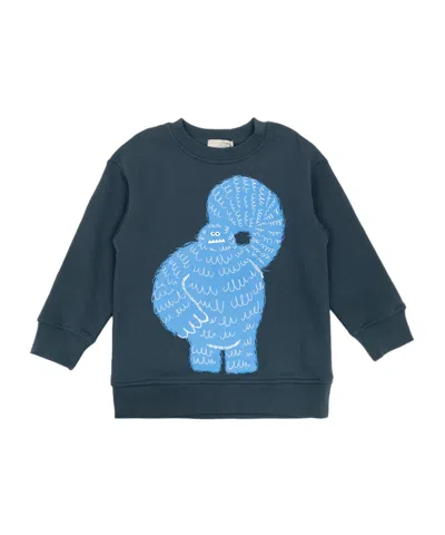 Stella Mccartney Kids Graphic Printed Crewneck Sweatshirt In Blue