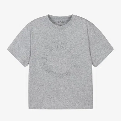 Stella Mccartney Kids Grey Marl Organic Cotton T-shirt In Gray