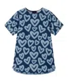 Stella Mccartney Kids Heart-printed Crewneck Dress In Blue