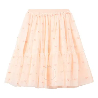Stella Mccartney Kids Hearts Embroidered Tulle Skirt In Pink