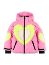 Stella Mccartney Kids Hearts Pink Ski Jacket In Pink