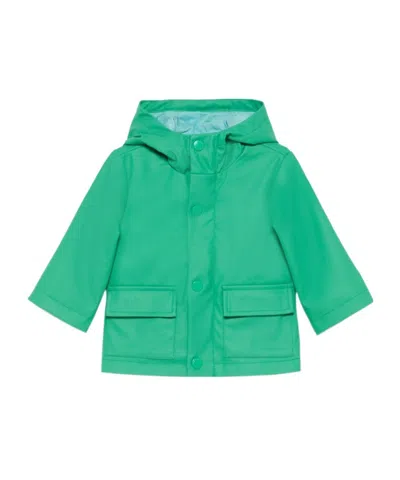 Stella Mccartney Kids Hooded Trench Coat In Green