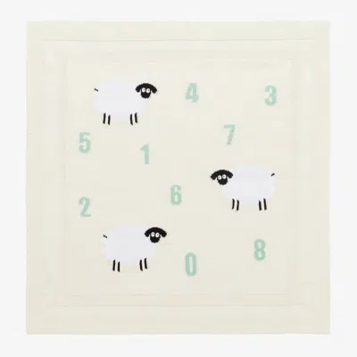Stella Mccartney Kids Ivory Cotton Counting Sheep Blanket (73cm) In White