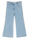 Stella Mccartney Logo-embossed Flared Jeans In Blue