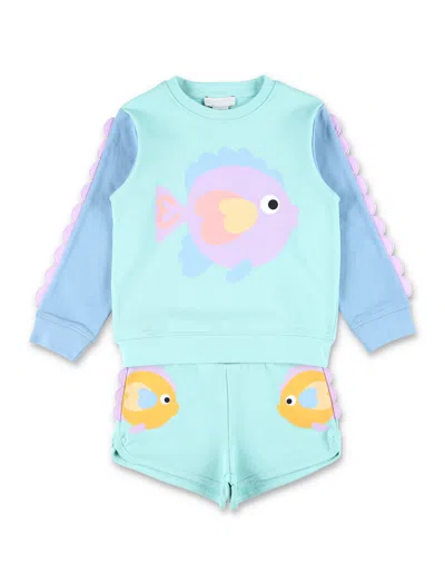 Stella Mccartney Kids Kids Mini Two-piece Tracksuit With Fish Graphic In Multi