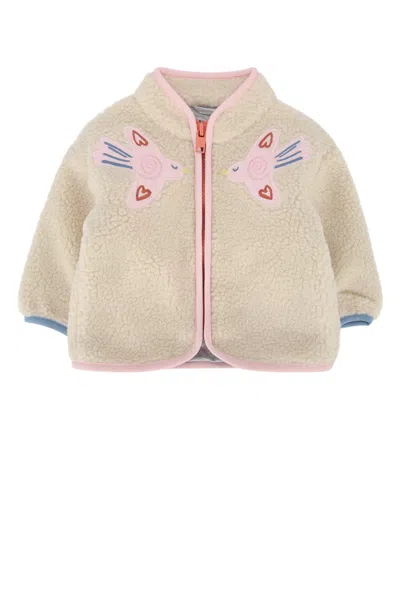 Stella Mccartney Kids Embroidered-detail Fleece Sweatshirt In Neutral