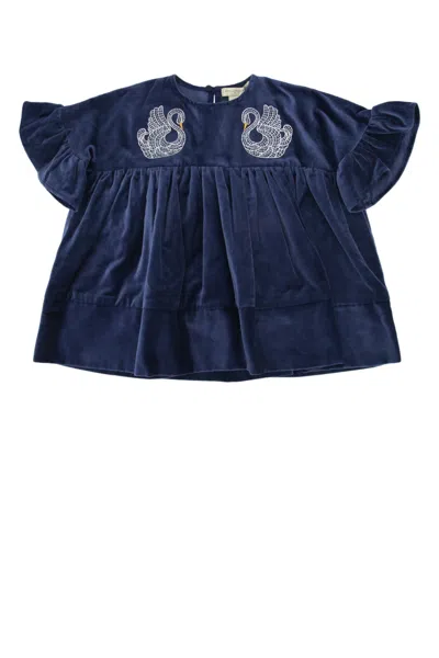 Stella Mccartney Kids Kids Woven Cotton Dress In Blue