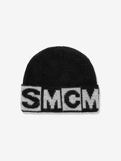 Stella Mccartney Kids Logo Beanie Hat In Black