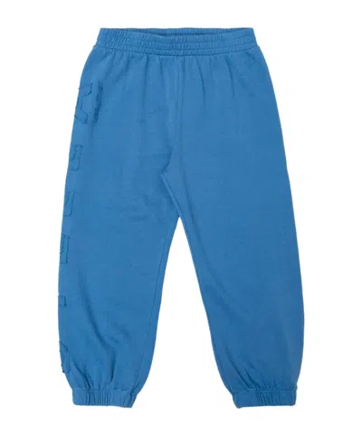 Stella Mccartney Kids Logo Embroidered Tapered-leg Trousers In Blue