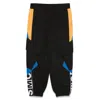 Stella Mccartney Kids Logo Graphic Colourblock Joggers In Black