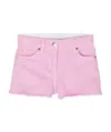 Stella Mccartney Mid-rise Frayed Denim Shorts In Pink