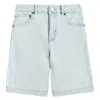 Stella Mccartney Kids Logo Print Denim Shorts In Blue