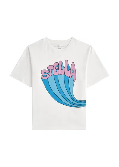 Stella Mccartney Kids Logo Printed Cotton T-shirt In White