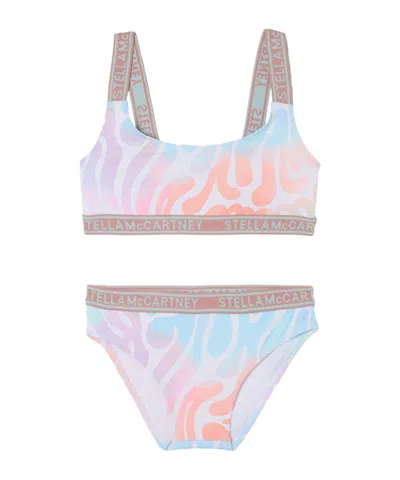 Stella Mccartney Kids Logo Trim Bikini Set In Multi