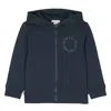 Stella Mccartney Kids Logo Zip Hoodie In Blue