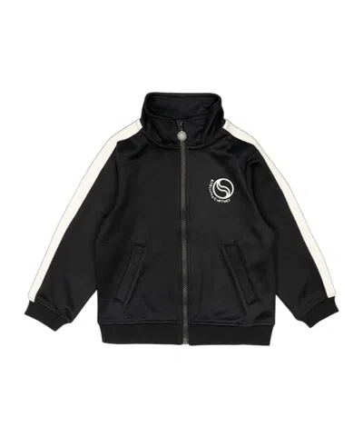 Stella Mccartney Kids Logo-embroidered Zipped Track Jacket In Burgundy
