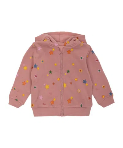 Stella Mccartney Kids Long Sleeved Star Printed Hoodie In Pink