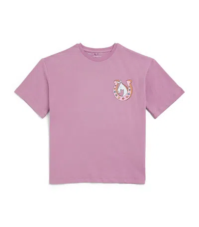 Stella Mccartney Kids Lucky Horse Shoe T-shirt (2-14 Years) In Purple