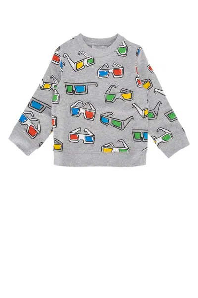 Stella Mccartney Kids 3d Glasses-print Cotton Sweatshirt In Gray