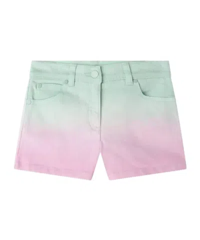 Stella Mccartney Kids Ombré-effect Mid-rise Denim Shorts In Pink