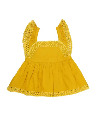 Stella Mccartney Kids Open Back Sleeveless Blouse In Yellow