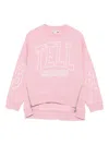 Stella Mccartney Kids Pink Cotton Long-sleeved Crewneck Sweatshirt In Pink