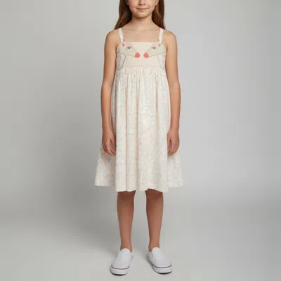 Pre-owned Stella Mccartney Kids Pink Giraffe Print Applique Poplin Dress 12 Yrs