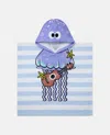 Stella Mccartney Kids Poncho Towel With Jellyfish Details In Purple