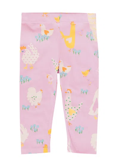 Stella Mccartney Kids Printed Cotton Leggings In Purple