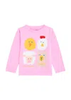 Stella Mccartney Pink T-shirt For Baby Girl With Aniaml Print In Pink