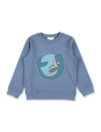 Stella Mccartney Kids' Relaxed Whale Graphic Sweatshirt In Blue