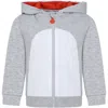 Stella Mccartney Kids Shark-shape Zipped Jersey Hoodie In Gray