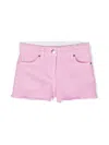 Stella Mccartney Mid-rise Frayed Denim Shorts In Pink