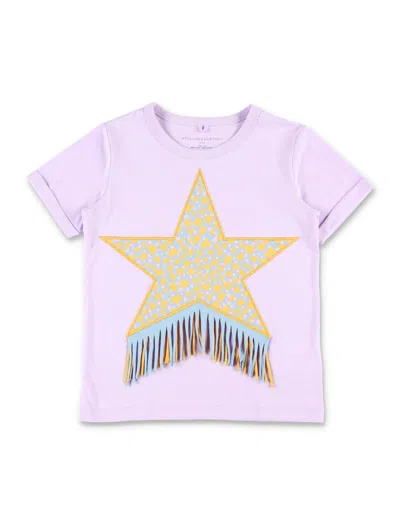 Stella Mccartney Kids Star Graphic Fringe T-shirt In Purple