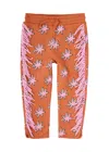 Stella Mccartney Kids Star-print Fringed Cotton Sweatpants In Orange