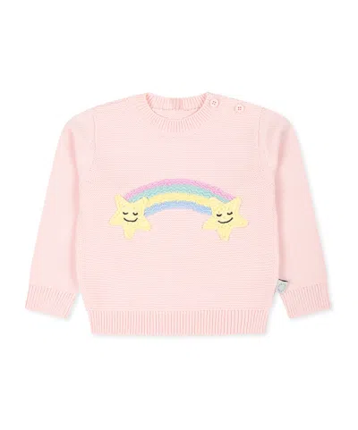 Stella Mccartney Kids Star Rainbow Knitted Jumper In Pink