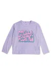 Stella Mccartney Graphic-print Long-sleeve Cotton T-shirt In Lilac