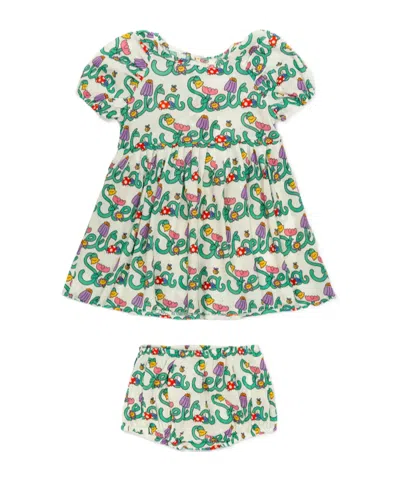 Stella Mccartney Kids Stella Vine All-over Printed Dress Set In White