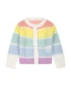 Stella Mccartney Striped Knitted Cardigan In White