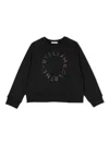 Stella Mccartney Black Sweatshirt With Multicoloured Circular Logo In Black