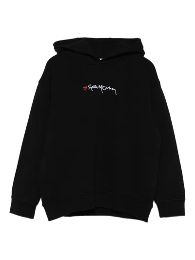 Stella Mccartney Kids' Embroidered-logo Hoodie In Black