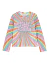 Stella Mccartney Logo-print Long-sleeved Mesh Top 4-14 Years Multicolor/multicolo In Multicolore