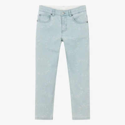 Stella Mccartney Kids Teen Girls Blue Graphic Denim Jeans