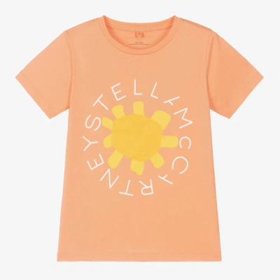 Stella Mccartney Kids Teen Girls Orange Cotton Flower T-shirt