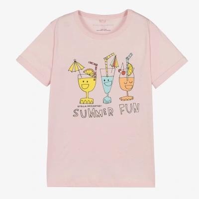 Stella Mccartney Kids Teen Girls Pink Cocktails Cotton T-shirt
