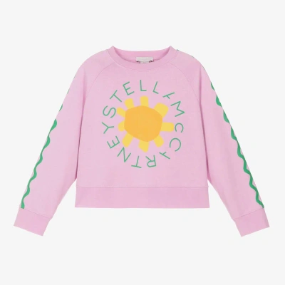Stella Mccartney Kids Teen Girls Pink Cotton Flower Sweatshirt
