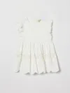 Stella Mccartney Kids Cotton Dress With Sangallo Inserts In White
