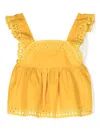 Stella Mccartney Broderie-anglaise Flared Blouse In Yellow
